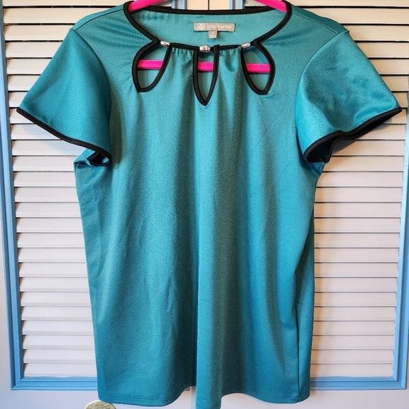 Daisy Fuentes Teal Top - Picture 1 of 11